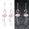 Boucles d'oreilles pendantes boucles d'oreilles romantiques bijoux pour femmes flamant rose percé femmes