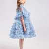 Fantasia elbiseleri zarif lüks tutu 2pcs teen tül tatil elbisesi düğün çocukları çocuk parti kostüm bebek kız kıyafetleri 240311