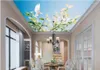 Wallpapers Custom Po 3d Ceiling Murals Wallpaper Home Decor Painting Sky Plant Flowers Picture Wall For Living Room