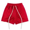 Roupas de ginástica masculina leve malha respirável treinamento fresco corte shorts verão esportes correndo calças