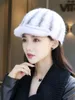 Visors Mink Hats Integral Skin Fur Hat Men's Baseball Cap Peaked Knight