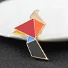 Brooches Cute Origami Birds Puzzle Colorful Enamel Pins For Girls Women Kid Cartoon Animal Button Denim Badge Jewelry