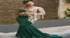 Nowa arabska syrena ciemnozielona sukienki wieczorowe noszenie dla kobiet klejnot szyi kryształowy koralik długoterminowy długość podłogi sukienka balowa 8602569