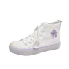 Scarpe casual Ins Sweat White Sneakers alte da donna Embriodery 2024 Autunno caviglia piatta femminile