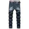 Jeans pour hommes 2024 Hommes Printemps Automne Mode Camouflage Patchwork Slim Fit Bleu Hommes Pantalon Denim Casual Pantalones De Hombre