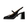 Nouvelle sandale d'été chaussures à talons hauts pour femmes français talons épais tête carrée avec dos Air sandales femmes 240228