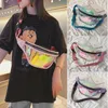 Midjepåsar 2024 EST Fashion Belt Bum Bag Waterproof PVC Transparent Clear Punk Holographic Fanny Pack Laser för kvinnor