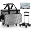 Съемный чемодан на колесиках Yarwo, большая сумка на тележке. Съемная нижняя деревянная доска для большинства стандартных швейных машин и аксессуаров, серого цвета со стрелкой.
