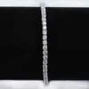 925 Sterling Silver DF Color Moissanite 3mm 4mm 5mm 7 8 Tennis Bracelet Men Gener Hip Hop Jewelry