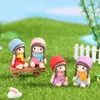 4 färger Mini Girl Doll DIY Micro Landscape Decoration Fairy Garden Miniatures Decor Dollhouse Figurines