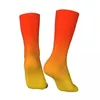 Herrensocken Hip Hop Vintage GRADIENT ORANGE ROT UND GELB Crazy Unisex Bunte Harajuku Muster Bedruckte Socke