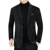 Mäns kostymer 2024 High-End-mode allt-i-ett-affärer stilig medelålders smal ulldräkt avslappnad tweedjacka