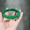 Bangle Natural Myanma Jade Real Hand Carving Bangles Stone For Woman Temperament Bracelets