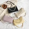 Totes Fashion Beads Women Bag Crocodile Pattern Small PU Leather Handbags For Elegant Shoulder Female Travel Hand