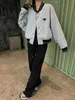 Veste femme designer nouveau triangle patchwork veste courte américaine haut à la mode veste décontractée