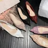 Nouvelles chaussures habillées bouton plat bas nouveau chaussures de mariage pointu en métal bouton de forage en cuir peu profond bouche simple chaussures de chaussures de femme décontractées 35-42