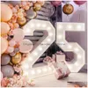 Otros suministros para fiestas de eventos 91,5 cm NT Figura de cumpleaños Caja de llenado de globos con 10 luces Número Marco Decoración Baby Shower Drop Deliv Dhgso