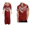 Vestidos de festa samoano colar personalizado ula nifo padrão polinésio vestido feminino solto grande tamanho longo saia casual vintage arte camisa masculina