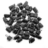 bulk Cheap Black Irregular Pillar Tourmaline Stone Charms Pendant for Women Jewelry Party Friends Gift Free Rope Chain