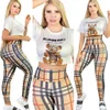 Femme Survêtement Deux Pièces Chemises Pantalons Tenue Femmes Casual Yuja Crop Tops et Legging Ensemble Survêtements Combinaisons Causal costumes d'entraînement