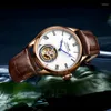 Wristwatches AESOP Men's Mechanical Wrist Watches Flying Tourbillon Male Skeleton Watch For Men Man Luxury Clocks Support Drop