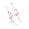 Boucles d'oreilles pendantes boucles d'oreilles romantiques bijoux pour femmes flamant rose percé femmes
