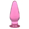 Godemiché Anal en verre rose, masturbateur, stimulateur du point G, jouets sexuels pour adultes, pour femmes et hommes, Plug Anal en verre érotique, insertion de cul