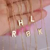 Choker Beginletter Ketting Goud Kleur Gesneden Letters Enkele Naam Voor Vrouwen Hanger Sieraden Gift Drop