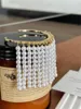 Bangle fflacell 2024 mode guldfärg imitation pärlor tofs öppna armband för kvinnor flickor party show charm metall smycken