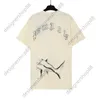 Tik Tok influencer hetzelfde designermerk puur katoen Broken Tail Shark T-shirt met korte mouwen voor heren en dames High Street Zomer Casual losse ronde hals