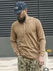 Bronson Henley skjorta gammal tid herr bomull tshirt män långärmad tee smal fit toppar casual vintage kläder solid färg 240308