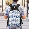 Mochila Azul Vasos Orientais Viagem Mulheres Homens Escola Computador Bookbag Chinoiserie Porcelana College Student Daypack Bags