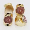 Cluster Rings Raw Stone Orange Sunflower Agates Druzy Quartz Justerbar ring Kvinnor Irregual Ryre Color Open Finger Jewelry Wholesale 4st