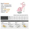 Dress Shoes Nightclub Pole Dance Sexy Cross Band Sandals 15CM Transparent Platform Thin High Heels Summer Womens Buckle Strap Pumps H240321