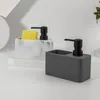 Dispensador de jabón líquido Liqwump con caja de almacenamiento de esponja, botella de loción, cepillo, superficie combinada, bomba de capacidad de cocina para fregadero