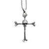 Hanger Kettingen Vintage Gothic Ketting Voor Mannen Religieus Geloof Punk Hip Hop Halloween Schedel Choker Sieraden H9ED