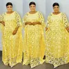 Traditional Bat Sleeve Free Size Nigerian Ankara Fabric Wax Print Womens African Boubou Lace Gowns Causal Dresses