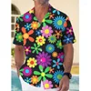 Casual overhemden voor heren 2024 Hawaiian Beach Holiday Outdoor Straat Dagelijks revers T-shirt met korte mouwen Y2k Tops Mannelijke oversized kleding