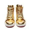 T Trumps Chaussures de basket-ball de haute qualité Femmes Hommes Or Personnalisé Ne jamais abandonner les dirigeants nationaux Golden Upper Caoutchouc Designers occasionnels Baskets de mode Baskets