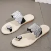 Slippers Ladies Casual Sandals With Diamonds Flat Non Slip Beach Shoes Woman Comfortable Soft Bottom For