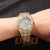 Passe teste de diamante relógio de luxo moissanite gelado hip hop relógios original safira espelho 39mm designer automático relógio de pulso mecânico movimento de alta qualidade