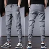 Men's Pants Summer White Sport Men Fashion Embroidery Slim Fit Elastic Waist Drawstring Jogging Trousers