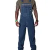 Men's Jeans Fashion Cargo Bib Overalls High Street Denim Jumpsuits Washed Workwear Suspender Pants For Male Big Size 5XL