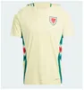 2024 Maillots de football du Pays de Galles JAMES BALE 24 25 Chemises de football galloises JOHNSON N.WILLIAMS RODON T.ROBERTS CABANGO LEVITT MOORE THOMAS Maillot kit enfant homme