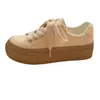 Casual schoenen dames mooie en zoete preppy stijl 2024 lente herfst Koreaanse versie all-match platform sneakers