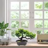 Decoratieve Bloemen Kunstmatige Potplanten Ornament Plastic Grenen Simulatie Bonsai Dubbellaags Realistisch Decor Kantoor Nep Oppotten