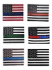 90150 cm flaga amerykańska Niebieska czarna linia Stripe Police Flagi Red Striped USA Flag z gwiazdą flagi DA9114823818