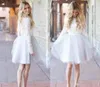 Fashion Jewel Short Long Sleeve Cocktail Dresses Knee Length Tulle spets Celebrity Club Party Evening Prom Dress Custom Made2504914