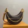 Axelkedja tygväskor designer kvinnor shopping m46203 vintage hobo med plånbok crossbody läder handväska handväska svart midjeväska