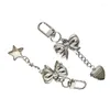 Keychains Heart Bowknot Chain Keychain Ornament Handbag Charm Pendant for Girls Women 264e